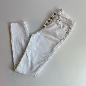 KanCan high rise button front white jeans